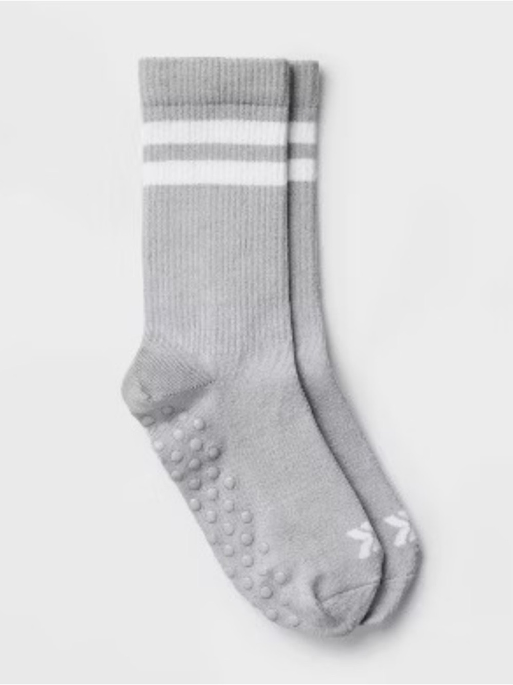 all in motion Yoga Gray Crew Socks with White Stripes